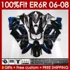 OEM Bodys Kit для Kawasaki Ninja 650R ER6 650 R ER 6 F 06-08 Кузов 139NO.14 650-R ER 6F 650R-ER6F ER-6F 2006 2007 2008 ER6F 06 07 08 Увеличение плесени синее пламя.