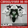 Kit de carrosserie pour HONDA CBR 919RR 900RR CBR919RR CBR900RR 1998-1999 Corps 127No.136 CBR 900 919 RR CC CBR919 CBR900 RR 1998 1999 900CC 919CC Vert foncé 98 99 Carénage OEM