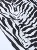 Summer Sexy Zebra Stripes Backless Back Kobiety sukienki Czarna strona Split Maxi Slip Sukienki Kobieta 2022 Eleganckie damskie szatę CX220518