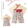 Кимоно для маленьких девочек, детская одежда, японский комбинезон с принтом, кимоно с цветочным принтом, красный бант, кавайная одежда, одежда для маленьких девочек, детский наряд G7814981