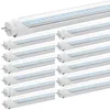 JESLED T8 LED Tube Lights 4FT G13 Dural Row Clear Cover Frosted Covers 5000K 28W Daylight White Garage Shop Office Lights