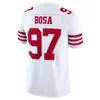 كرة القدم 2022 George Kittle 85 Nick Bosa 97 Deebo Samuel 19 Trey Lance 5 Warner 54 Joe 16 Rice 80 Jersey أحمر أبيض أسود 49 قمصان مخيط نمط جديد