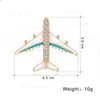 크리스탈 에나멜 비행기 브로치 핀 항공기 비행기 브로치 비즈니스 정장 여성용 남성 패션 보석 선물