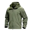 Tactische jas voor heren Softshell jas Militaire kapmantel Waterdicht legerfleece Winddichte kleding Camokleuren 220516