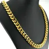 Collana da uomo placcata in oro 14k con catena a maglie cubane Miami da 10 mm