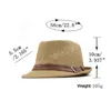 Summer Women Men Straw Sun Hats Vintage Gentleman Beach Panama Hats Chapeu Feminino Fedoras Jazz Cap med läderbälte
