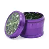 63mm herb grinders 4 parts chamfered drum type lightning transparent cover split aluminum alloy Muller Smoking Herb Tobacco Grinder Christmas Gift