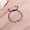 Braccialetti con ciondoli Corda intrecciata a mano regolabile per donne Ciondoli per ragazze Bracciale con cordino bianco nero Bracciale estetico femminile Regali di gioielliFascino