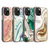 Glitter Bradient Marble Texture Phone Case for New iPhone 15 14 13 12 Pro Max XR XS Max 7 8 Plus Swockproof Pumper Back Cover