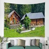 Boho Wall Background Tende decorative Camera da letto Tapestry Forest Cabin Curtain J220804