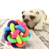 Colorful Bell Ball Dog Pet Supplies Toy Color Woven Sound Toys Balls TPR Rubber no es fácil de desvanecer y morder WH0157