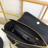 New Vintage moyen ancien sac parachute nylon noir or chaîne sac classique Triangle standard sac femme