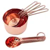 8 -stks roestvrij staal meten van lepels set roségouden meetbekers keukenaccessoires bakken thee koffielepel meetools t200523