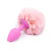 Безопасная силиконовая прикладка с кроликом хвост анальные вагинальные сексуальные игрушки для женщин мужской дилататор геев