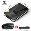 carbon fiber Card Holders Designer someone mini slim wallet money clip men aluminum metal RFID anti theft swipe credit Card Holder7604460