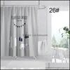 Shower Curtains Bathroom Accessories Bath Home Garden Creative Digital Printing Fresh Curtain Variety Patterns Perforation Waterproof Mild