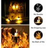 12/24Pcs LED Flameless Taper Candles 6.5" Tall Tapered Candle Battery Operated Warm White Flickering Flame Handheld Candlesticks 220510