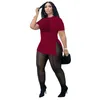 Femmes grande taille Designers vêtements 2022 été survêtements lettre imprimé t-shirt maille pure Yoga pantalon deux pièces tenue ensemble