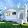 Commercieel wit bruiloft Bounce House met torentje Top opblaasbare springkuskasteelglijbaan Combo springen uitsmijter voor kinderen en volwassenen