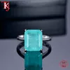 TKJ Emerald Ruby Genuine 100% 925 Dames Ring Square Wedding Engagement 925 Sterling Zilveren Sieraden Accessoires Gift