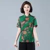 Bluzki damskie koszule chińskie tradycyjne cheongsam top dla kobiet 5xl qipao kwiatowy nadruk bluzka azjatycka starożytne eleganckie kostiumy