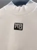 セクシーなスリムフィットニット女性のための夏の印刷レタープルオーバー半袖Tシャツ女性クロップトップグラフィックティー220411