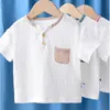 Sommer Jungen T-Shirt Leinen Baumwolle für Ops Kurzarm Kinder ee 220620