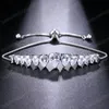 Luxe brillant goutte d'eau AAA Zircon Bracelet pour les femmes à la mode mariage mariée Vintage Bracelet bijoux accessoires