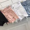 QOERLIN Vintage Zerrissene Jeans Shorts Frauen Hohe Taille Denim Weibliche Sommer Chic Streetwear Stilvolle Sexy Mädchen 220630