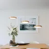 Pendelleuchten Nordic Round Wood Lights Single-Headed Schlafzimmer Modernes Wohnzimmer Esszimmer HängeleuchtenPendant