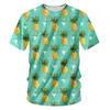 Oneck Tee Shirt Homme personality3D Tee Shirt Afdrukken Bloem en ananas Leisure Kledingstuk Unisex Lente Tee Shirt 220623