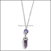 Pendant Necklaces Pendants Jewelry Hexagonal Prism Crystal Pink Purple Quartz Natural Stone Chakra Fish Scale Druz Dhitd