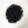 19 mm curl mono bitar indiska jungfruliga mänskliga hår ersättare full hand bunden mono enhet för svart mens snabb expressleverans