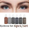 Tatuaż atramenty 6pcspack EyBrowampeyElineramp warga stała makijaż atrament marka mikro pigment trwały długie 15 ml kosmetyki SupplyTat7166604