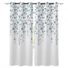 Curtain & Drapes Blue Grey Flower White Background Curtains Bedroom Living Room Luxury European CurtainsCurtain