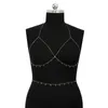 Chains Body Jewelry Sexy Chest Chain Bikini Belly For Women Cross Waist Ladies Breast Decoration JewelryChains Godl22