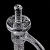 Terp Slurper Bangers en quartz entièrement soudé sablé, ensemble de clous à bords biseautés avec capuchon en quartz de 20 mm de diamètre extérieur pour tuyaux en verre, bangs à eau, plate-forme Dab