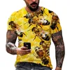 Est Menwomen 3D Print T Shirts Godkvalitet Fashion Bortable Comfortble Bee Street Loose Short Sleeve Oneck Tops Tees 6xl 220607