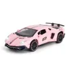 Розовый суперкар родстер Металлический дикстал модель модели Aircraf Toy Car For Boys Kids Toys Hobbies 1:32 Lamborghini LP780-4