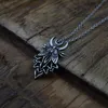Pendant Necklaces Moth Skull Dead Head With Moon Necklace Gothic Jewelry For WomenPendant