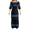 Custom Pattern Fashion Women Club Bodycon Dresses Samoan Puletasi Polynesian Traditional Tribal Design Dress 2 Set 220706