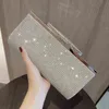 Sacs de soirée strass luxe fête pochette sac à main or argent noir chaîne épaule petits sacs de soirée sac à main en métal 220323