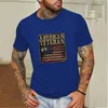 Erkekler T-Shirts Mektup Baskı Erkek Yaz Moda Gündelik Yuvarlak Boyun Bağımsızlık Günü Küçük Baskı Tişört Boy Kısa Kollu Vesten's