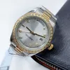 Męski złoty zegarek automatyczny zegarek mechaniczny 41mm pełna stal nierdzewna diamentowa ramka wodoodporne świecące zegarki montre de luxe