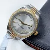 Mens Gold Watch 자동 기계식 시계 41mm 풀 스테인레스 스틸 다이아몬드 베젤 방수 광화 시계 Montre de Luxe