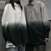 Blusas das mulheres camisas 2022 Estilo coreano Cor gradual de camisa de manga longa camisa feminina tops solto cardigan para homens e camisas