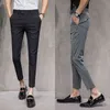 Summer Men Passar byxor Fashion 2022 Korean Slim Fit Business Plaid Pants Men Formal Match ALL ANKLE LÄNGD MENS DRESS PANTS L220702236A