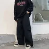 HOUZHOU Pantaloni larghi neri per uomo Pantaloni cargo cachi Uomo Vintage allentato Casual Autunno Streetwear giapponese Hip Hop 220810