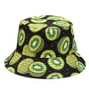 Berets 2022 18 Style Cotton Fruit Pattern Print Bucket Hat Fisherman Outdoor Travel Cap Cap Hats للرجال والنساء 131