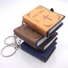 Religious Jewelry Cross Pendant Mini Leather Small Bible Pendant Keychain